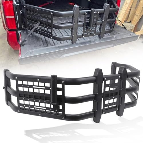 Trumgeta Truck Bed Extender Fit for Toyota Tacoma Tailgate Extender with Molle Panel and Flag Pole Mount