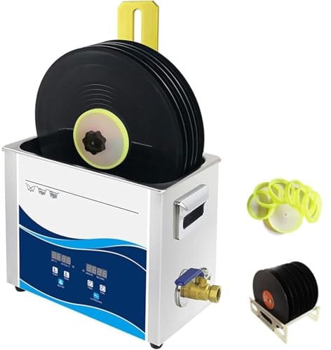 Ultrasonic Vinyl Record Cleaner, 6.5L Vinyl Record Cleaning System, with Degas, Adjustable Temperature and Timing, Automatic Rotation, for 7inch/12inch Record
