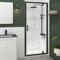 1000mm Matt Black Hinge Pivot Shower Door 6mm Safety Tempered Glass Reversible Shower Enclosure Cubicle Screen