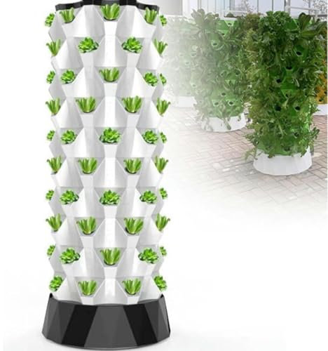 Hydroponischer Turm, Hydroponik-Anbauset mit Hydropumpe, Hydrokultur-Anbau im Garten, vertikaler Turm für frischen Kräutergarten, Obst, Gemüse,10Floors