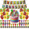 44 pcs de Decoraciones de Cumpleaños,Fiestas Globos, con Pancarta, Globos, Adornos para Tartas, Decoraciones para Fiestas Cumpleaños de Niños y Niñas