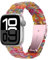 Miimall Bracelet Compatible avec Apple Watch 49/46/45/44/42mm(Series 3 2 1), Bracelet en Résine pour Apple iWatch 9 8 7 6 5 4 3 2 1 SE Strap Métal pour Femme, Bonbons Arc-en-ciel, Boucle en Or Rosé