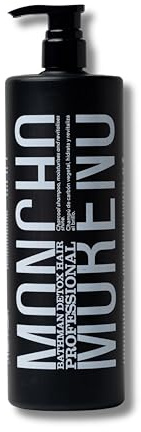 MONCHO MORENO Bathman Detox Hair Aktivkohle-Shampoo, fettige und trockene Spitzen, Seboregulator, 1 l