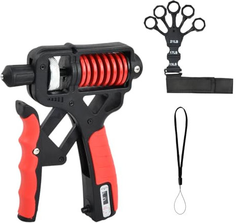 Hand Grip, Fortalecedor de Agarre de Mano Ajustable 5-100kg, Kit de Entrenamiento para Mano, Muñeca y Dedos, con Contador, para Ejercicio, Rehabilitación, Antebrazo Ejercitar (Set B)