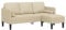 vidaXL Sofa 3-Sitzer L-Form Creme 160 cm Stoff