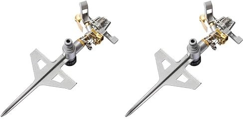 Cellfast Pulsationssprenger, Rasensprenger, Impulsprenger LUX zur Bewässerung Flächen bis 530 m², massiv aus Metall, Kreisregner 360°, 52-160,Arbeitstemperaturbereich: 5 ̊C bis 50 ̊C. (Packung mit 2)