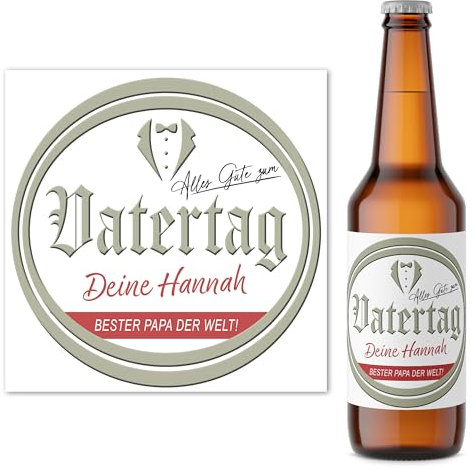Vatertagsgeschenk für Papa Bieretiketten personalisiert Flaschenetikett Bier Geschenk Bierflaschen Vatertagsbier Etiketten 2 Stück | 9x9 cm