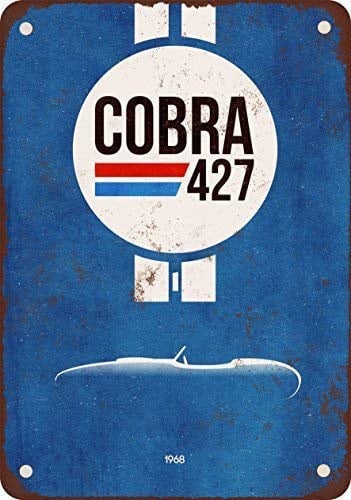 1968 Shelby Cobra Vintage-Look, Reproduktion, Metall-Blechschild, Vintage-Blechschild, 20 x 30 cm (L x B)