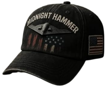 Stealth Bomber B2 Spirit Baseball Cap Retro Operation Midnight Hammer Hat Unisex Tactical Military Style Cap, C, XXX-Large