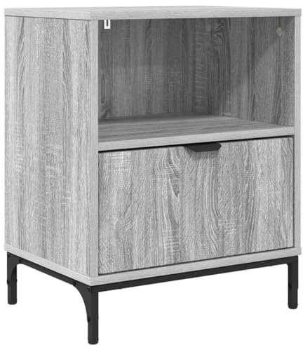 vidaXL Modern Night Table - Bedroom Furniture - Contemporary Furniture with Small Shelf and Simple Trolley - Minimalist Style
