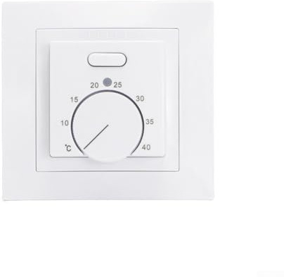 babominimer Non‑Programmable Electric Room Thermostat 230V AC 50/60Hz 16A Mechanical Temperature Controller with External Sensor for Precise Heat Floor Control, Anti‑Flam(White)
