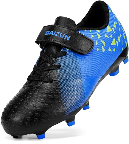 Botas de Fútbol Niño Velcro 7-10 Años Suela FG/AG Transpirables Ligeras Antideslizantes Zapatillas Entrenamiento