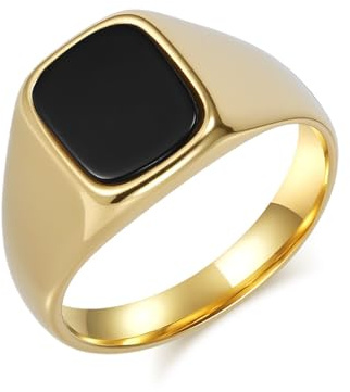 KnSam 12MM Herren Verlobungsring Ring Edelstahl, Klassiker Breit Ring Verlobungsring Mann, Herren Versprechen Ring