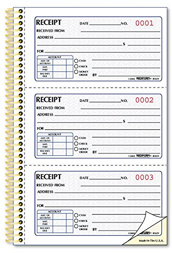 Rediform Gold Standard Geld Quittungsbuch, 7 x 12,7 cm, 225 nummerierte Duplikate (8L829)