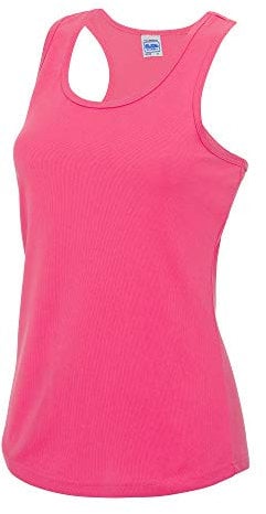 Just Cool Girlie Fit Sports Ladies Vest / Tank Top (XS) (Electric Pink)