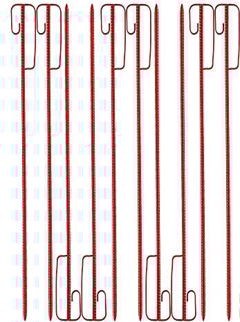 UvV 10 Stück 1,2 m lange Absperrhalter Laterneneisen rot lackierte Absperrleinenhalter Stahl für Absperrband, Fangzaun, Warnband