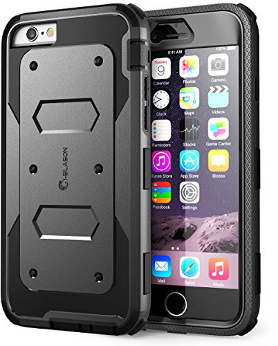 i-Blason Case Compatible with iPhone 6S / iPhone 6 4.7 Inch, [Heave Duty] Armorbox [Dual Layer] Hybrid Full-body Protective Case with Front Cover and Built-in Screen Protector (Black)