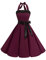 Timormode Sexy Robe Rétro Vintage Femme Année 40 50 60 Robe de Cocktail Rockabilly Décolleté 10212Burgundy S