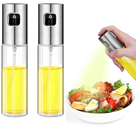 KBstore 2 piezas de vinagre pulverizador de aceite bomba atomizador vinagre atomizador botellas de vidrio - dispensador de aceite de oliva spray herramienta de cocina para barbacoa/ensalada/pan
