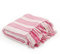 vidaXL Überwurf Baumwolle Streifen 160x210cm Rosa Weiß Tagesdecke Bettüberwurf