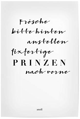 artboxONE Poster 30x20 cm Typografie Frösche und Prinzen hochwertiger Design Kunstdruck - Bild Prinzen Liebe Prinz