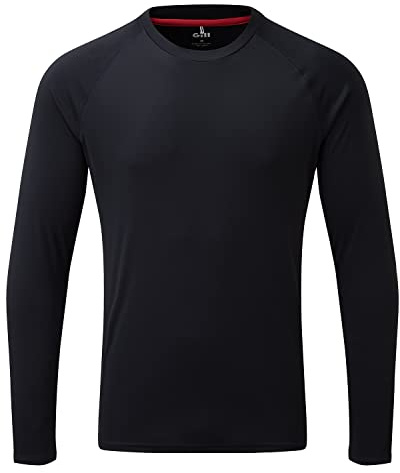 Gill Mens UV Tec Long Sleeve T-Shirt Top - 50+ UPF Sun Protection, Lightweight & Quick-Dry