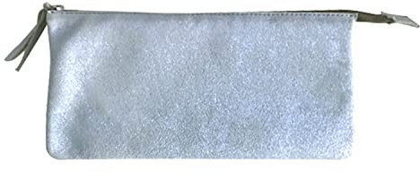 Clairefontaine 400046C Große Mappe Plume (mit 2 Fächern aus Lammwildleder, mit Perlmutt-Effekt, 22x11 cm) 1 Stück hellblau