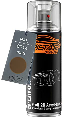TRISTARcolor RAL 8014 Sepiabraun mat Bombe de peinture acrylique 2K aérosol peinture à vaporiser peinture à pulvériser 400 ml séchage rapide