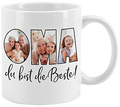Herz & Heim® Fototasse mit eigenen Bildern für die beste Oma selbst gestalten