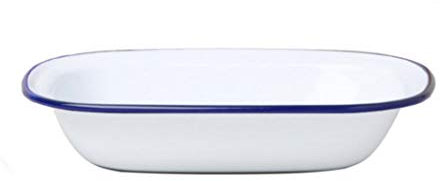 Dunlevy Enamel Pie Dish Roasting Tray Enamel Plate Tray Serving Roaster Casserol Pan (Pie Dish - 28cm)