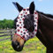Harrison Howard Super Comfort Stretchy Fly Mask Large Eye Space with UV Protection Soft on Skin with Breathability Roter Blauer Stern (L)