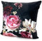 heimtexland ® Art Deco Kissenhülle Samt Velour Bedruckt Blumen Deko Kissen 48x48 Lilien PfingstrosenTyp739