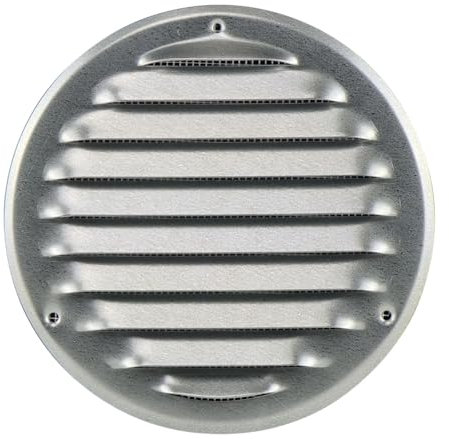 Steinberg14 Griglia di Ventilazione Rotonda 125mm - Lamiera Zincata con Zanzariera - Copertura di Ventilazione - Registro di Scarico Aria