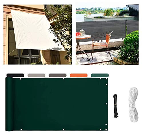 Amcerd Protección visual lateral para balcón, 80 x 300 cm, toldo parasol rectangular, revestimiento de balcón, protección visual para balcón, protección contra el viento, protección solar para terraza
