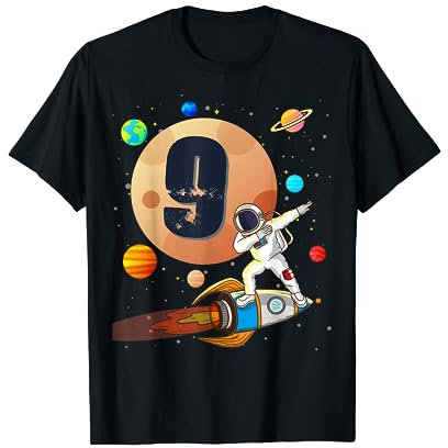 9. Geburtstag für Astronaut Jungen Rakete Mond Astronomie T-Shirt