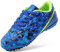 DREAM PAIRS Boys Football Boots Shoes Kids Girls Soccer Athletics Sport Training Shoes Indoor Outdoor Football Shoes Sneakers for Unisex,Size 3 Big Kid,Royal/Blue/Neon/Green-Qh,SDSO223K