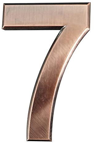 4 Inch 3D Mailbox Number, Self Adhesive House Number Waterproof Door Street Number Stickers for Home Apartment (NO.7)