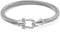 Gleamart Silver Cable Bracelet for Women Stainless Steel Twisted Bangle with Hook Clasp