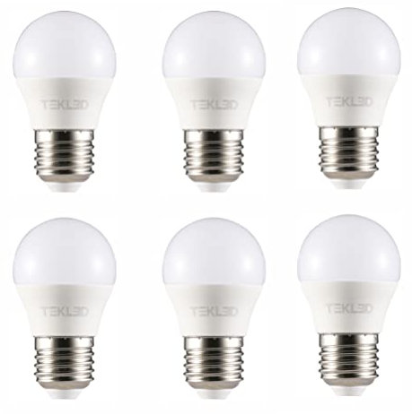 TEKLED® G45 Golf Ball DIMMABLE LED Bulbs | E27 Edison Screw | Energy Saving 5W Light Bulb 40W Incandescent Bulb Equivalent | 2700K 400LM | 6-Pack | Warm White