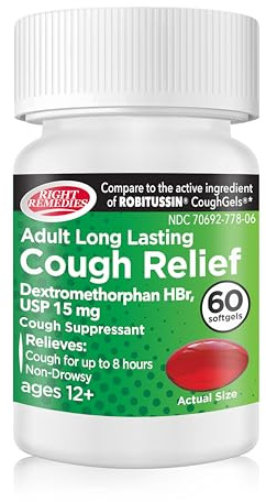 RIGHT REMEDIES Cough Relief Softgels, 15 mg, 60 Softgels