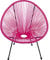 Kare Design Sessel Acapulco, Pink, Indoor und Outdoor Stuhl im Retro-Design, Gartenstuhl, Relaxsessel für Balkon, Garten, Terrasse, Schwarzes Stahlgestell, 85x73x78 cm (HxBxT)