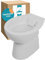 Calmwaters Stand WC spülrandlos in Manhattan-Grau, Tiefspüler Abgang waagerecht, hygienische Toilette ohne Spülrand, bodenstehendes WC aus Sanitärkeramik in Grau, 39 cm Höhe, 07AB6144