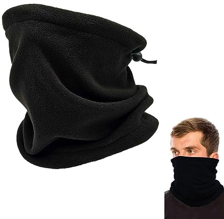 Cache-Cou Col Nez Hiver, Hiver Polaire Cache-cou, Cache Cou Tubulaire D'hiver, Cache-cou Tricoté Homme Et Femme, Cache Cou Polaire Chaude Moto Ski, Multifonctionnelle Tubulaire Écharpe, Noir