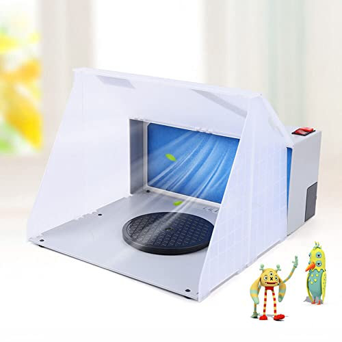 KOLHGNSE Airbrush Absauganlage, 3m³/min Lackierkabine Sprühkabine Modellbau Absauganlage Mobile Airbrush Filter mit Drehtisch