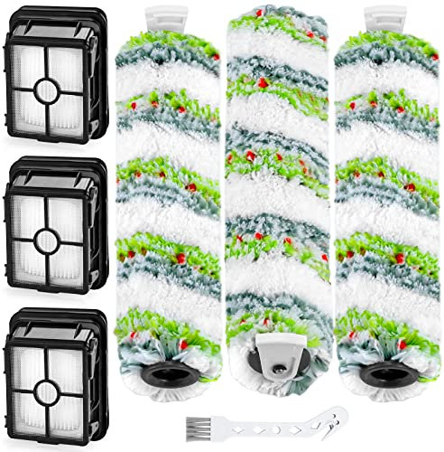 2554 2554A 2590 2593 2596 Ersatzteile für Bissell CrossWave Max und HydroSteam 35151 3515 35152 3513 3518, 3 Stück CrossWave Pet Brush Rolls 2788 und 3 Pack Filter 1866, Teil 1618641 1608 684