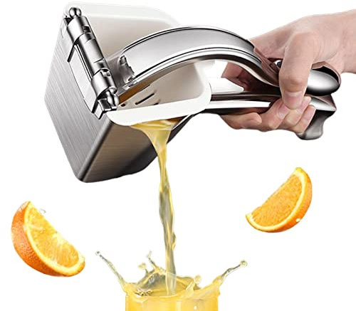 Manuelle Fruchtpresse, 600 ml, große Kapazität, Edelstahl, Zitruspresse, Handpresse, manuelle Fruchtpresse, nicht rostend, schnelle Griffpresse, Werkzeug zum Entsaften von Orangen, Granatapfel