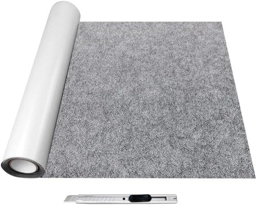 SZMMG Feutrine Gris Foncé Autocollante, 40x200cm Rouleau Feutrine Adhesive,Tissu Feutre Epaisse 2mm,Feutrine autocollante pour Doublure de Boîte, Cadre Photo, Pied de Chaise, DIY, Halloween