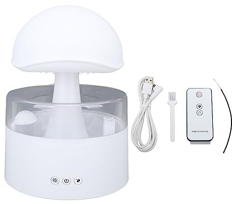 Regenwolken-Luftbefeuchter, Multifunktionaler, Leiser, Feuchtigkeitsspendender Wassertropfen-Regenwolken-Diffusor mit 7-Farben-Licht, 500 Ml, für Schlafzimmer, Büro, Zimmerpflanzen
