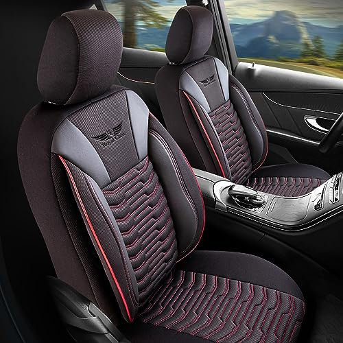 HA Handels GmbH Autositzbezüge passend für Mazda CX-5 in Ruby Schwarz Fahrer und Beifahrer, Autositzbezug Schonbezug Sitzbezug Auto Komplettset 2-Sitze Kunstleder
