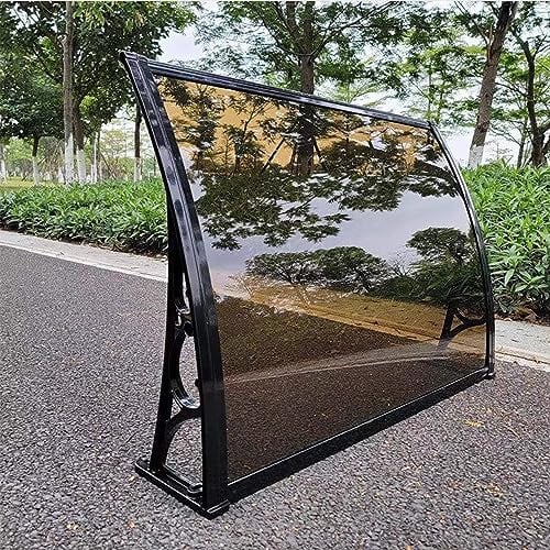 Pultvordach Überdachung Haustür aus Aluminium und Polycarbonat,Vordach Haustür,Türdach Pultbogenvordach,Schutz Gegen Regen und UV-Strahlen,für Garage Balkon Fenster Haus (120x160cm/47 x63)